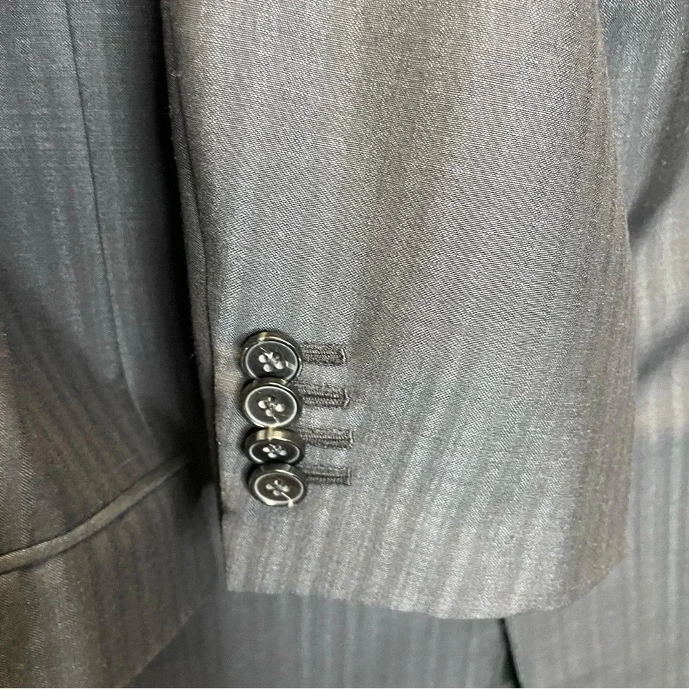Ermenegildo Zegna Summer Trofeo Mohair Wool Silk Black Pinstriped Blazer Jacket - Picture 4 of 7